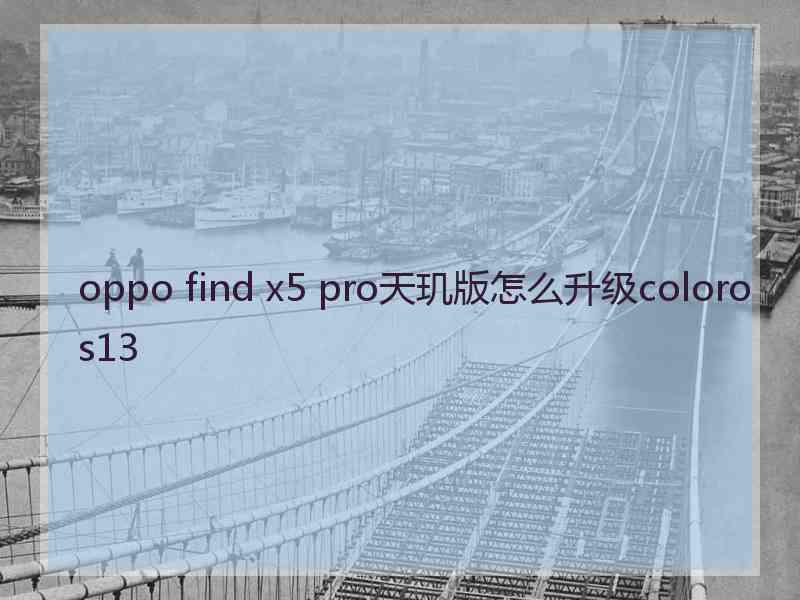 oppo find x5 pro天玑版怎么升级coloros13