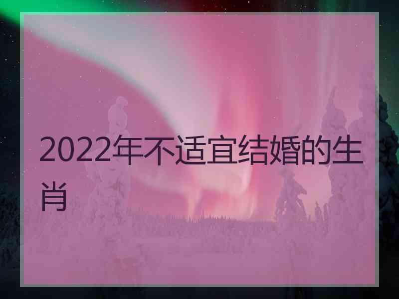 2022年不适宜结婚的生肖