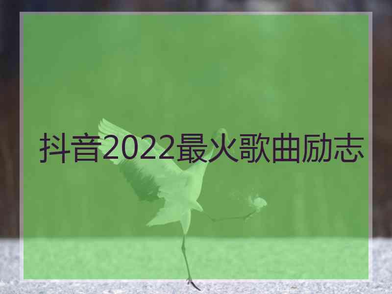 抖音2022最火歌曲励志