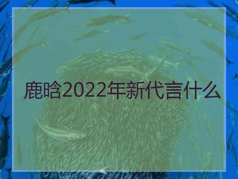 鹿晗2022年新代言什么