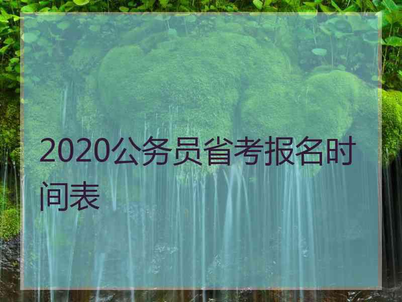 2020公务员省考报名时间表