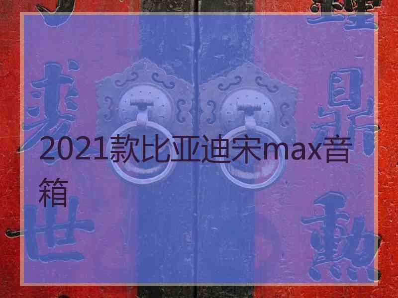 2021款比亚迪宋max音箱