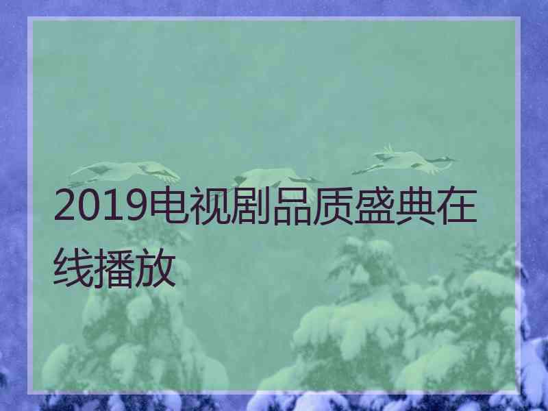 2019电视剧品质盛典在线播放