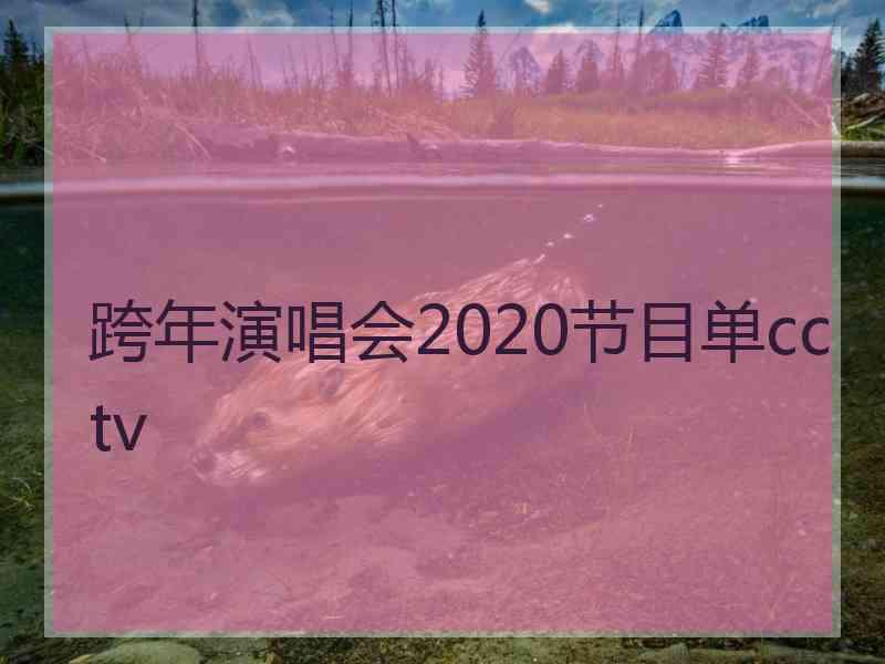 跨年演唱会2020节目单cctv