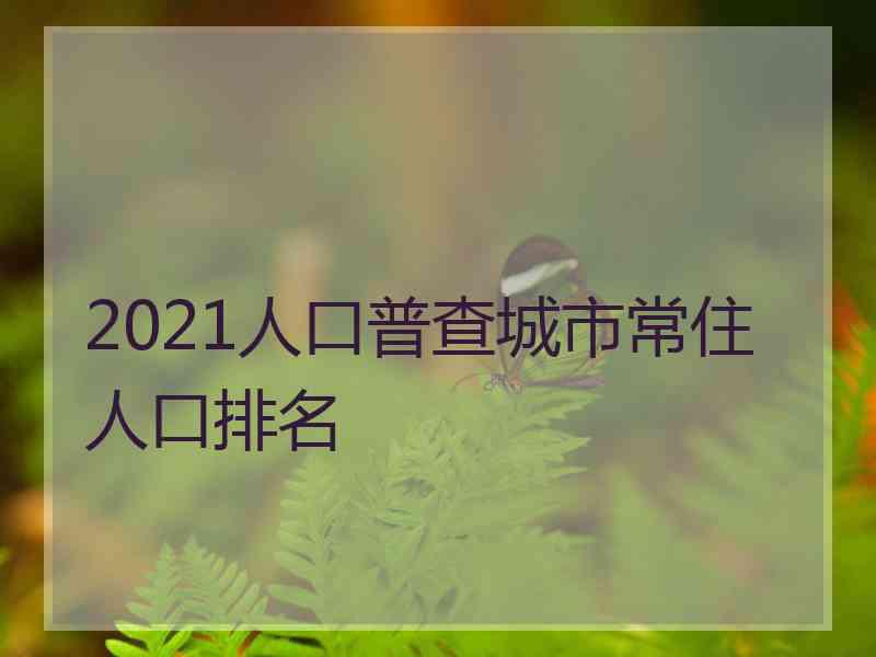 2021人口普查城市常住人口排名