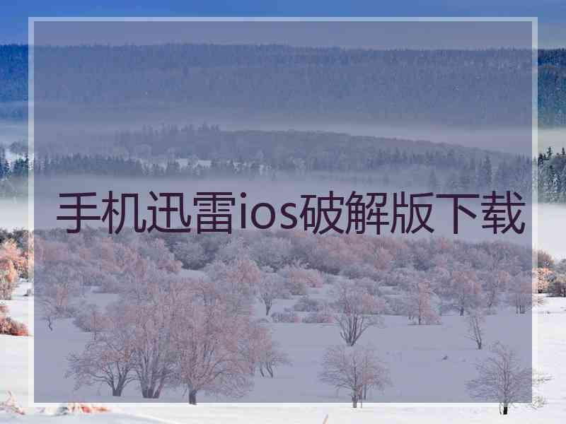 手机迅雷ios破解版下载