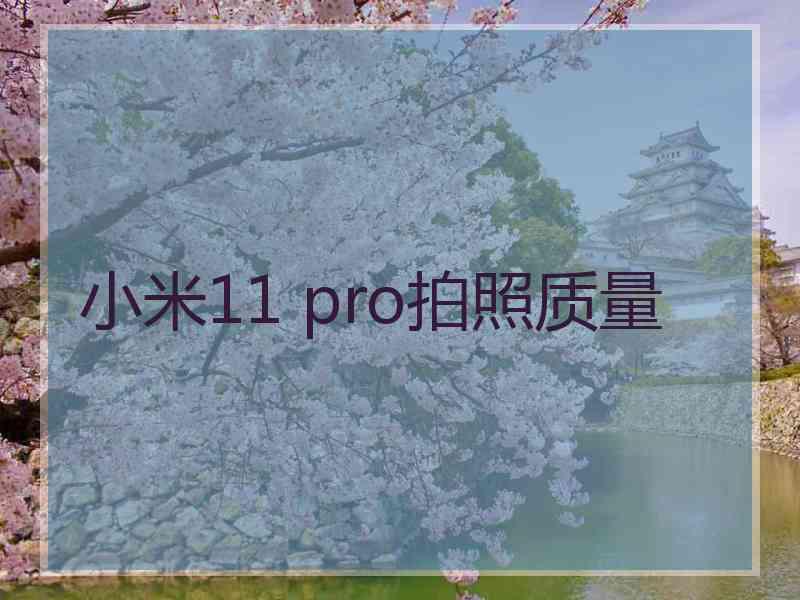 小米11 pro拍照质量