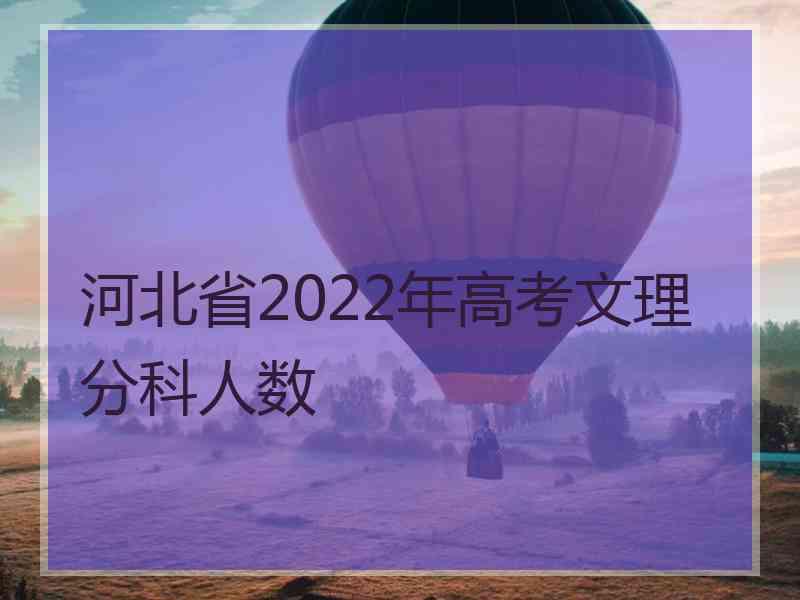 河北省2022年高考文理分科人数