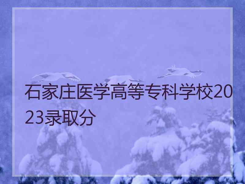 石家庄医学高等专科学校2023录取分