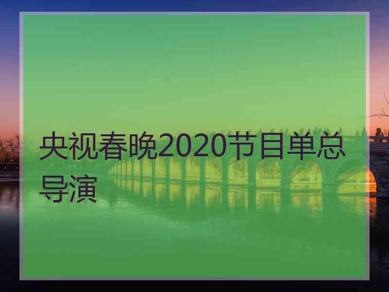 央视春晚2020节目单总导演