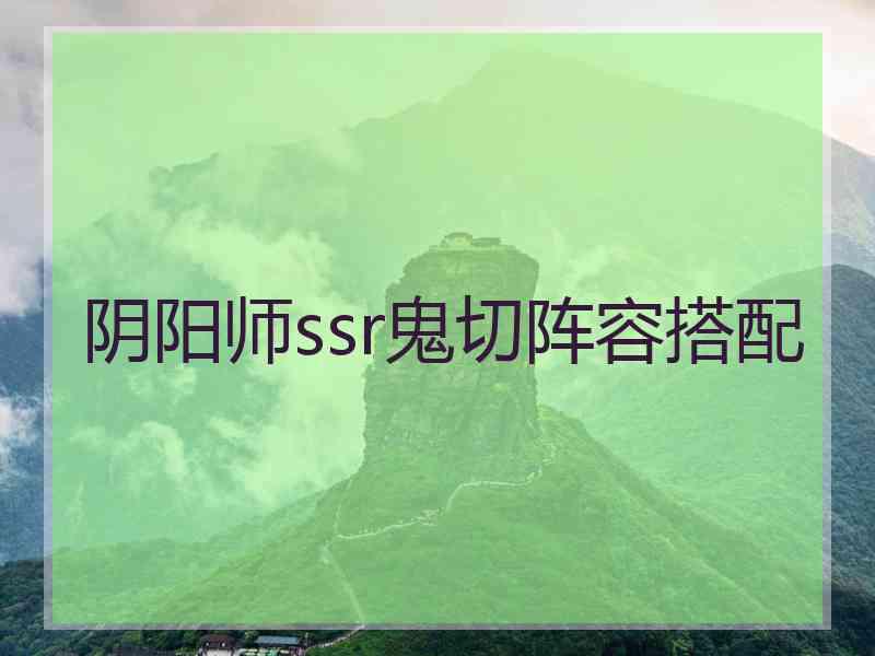 阴阳师ssr鬼切阵容搭配