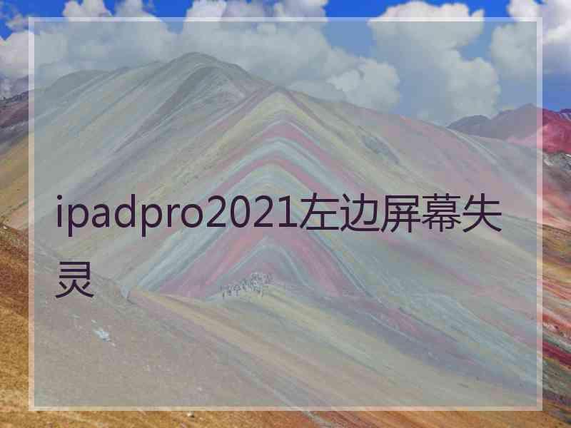 ipadpro2021左边屏幕失灵