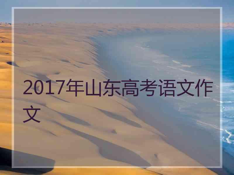 2017年山东高考语文作文