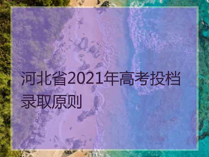 河北省2021年高考投档录取原则