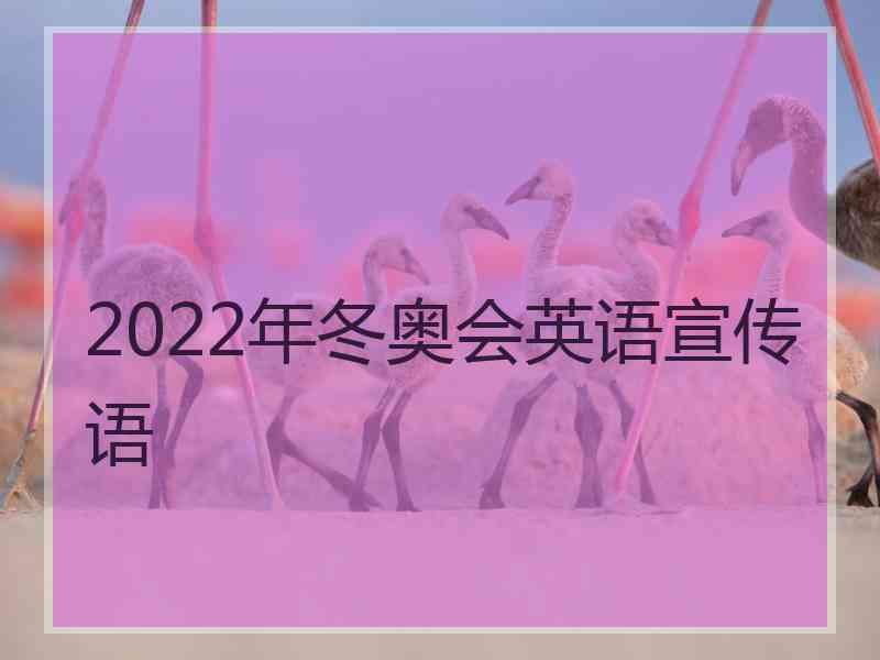 2022年冬奥会英语宣传语