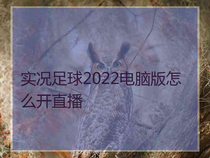 实况足球2022电脑版怎么开直播