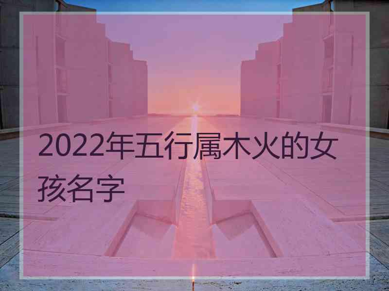 2022年五行属木火的女孩名字