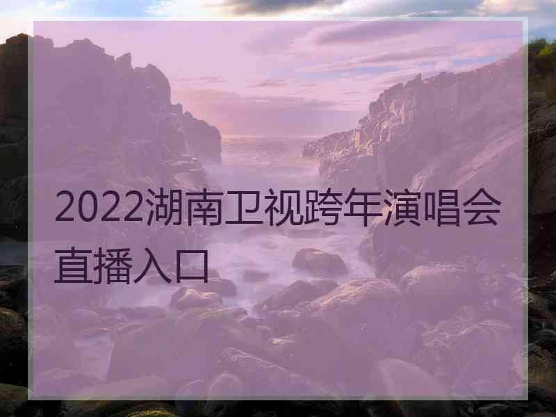 2022湖南卫视跨年演唱会直播入口