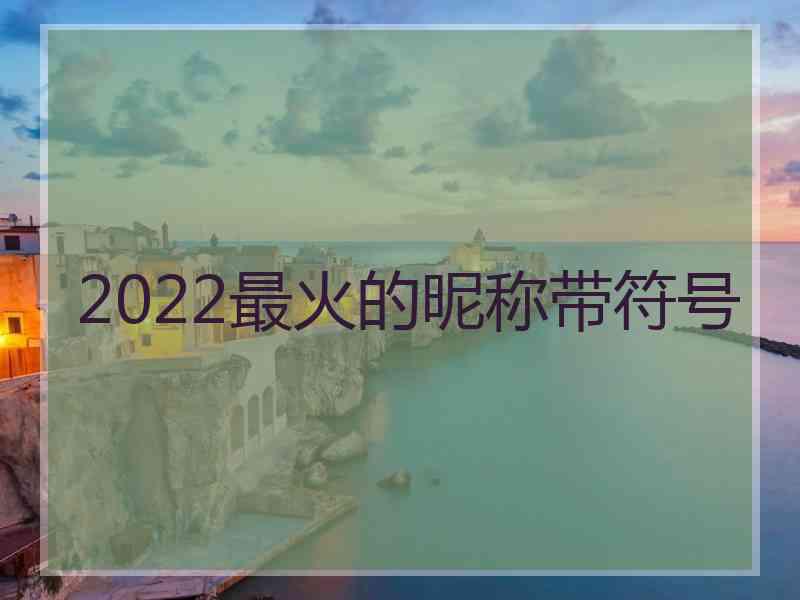 2022最火的昵称带符号