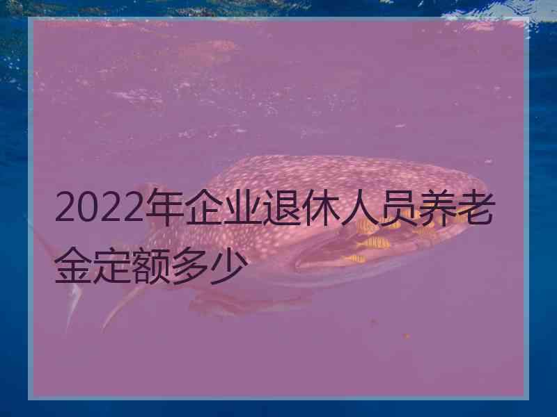 2022年企业退休人员养老金定额多少