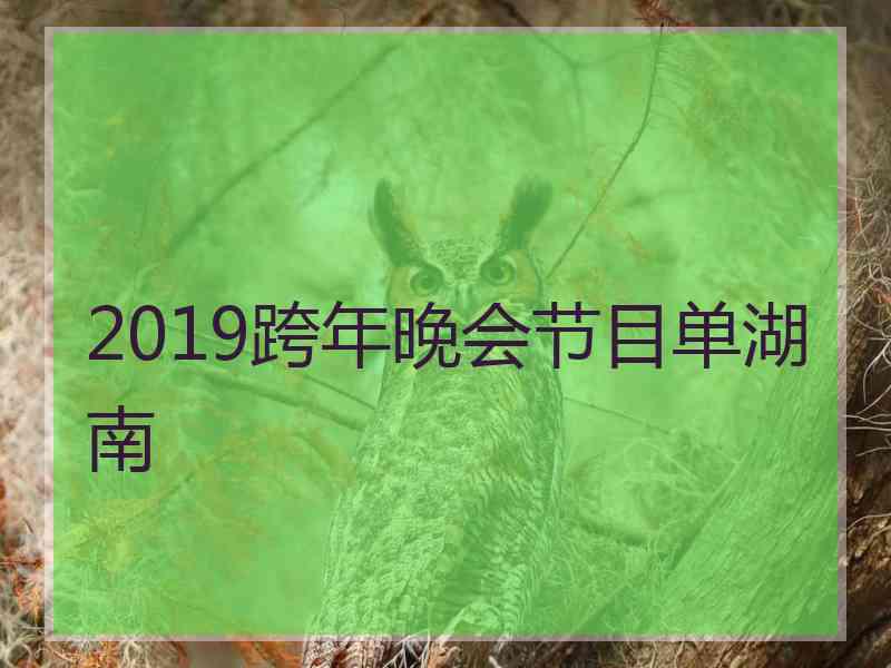 2019跨年晚会节目单湖南