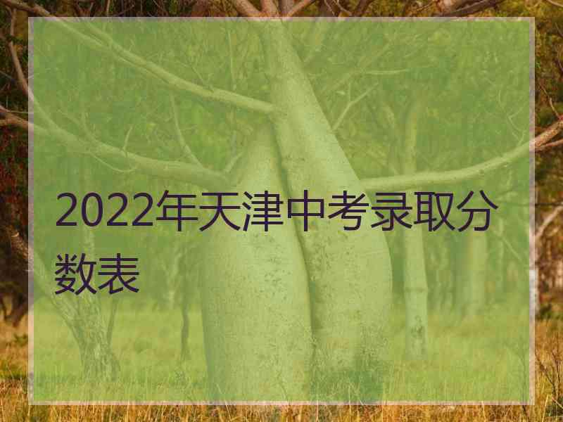 2022年天津中考录取分数表