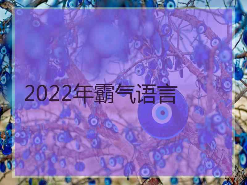 2022年霸气语言