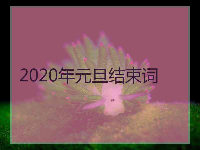 2020年元旦结束词