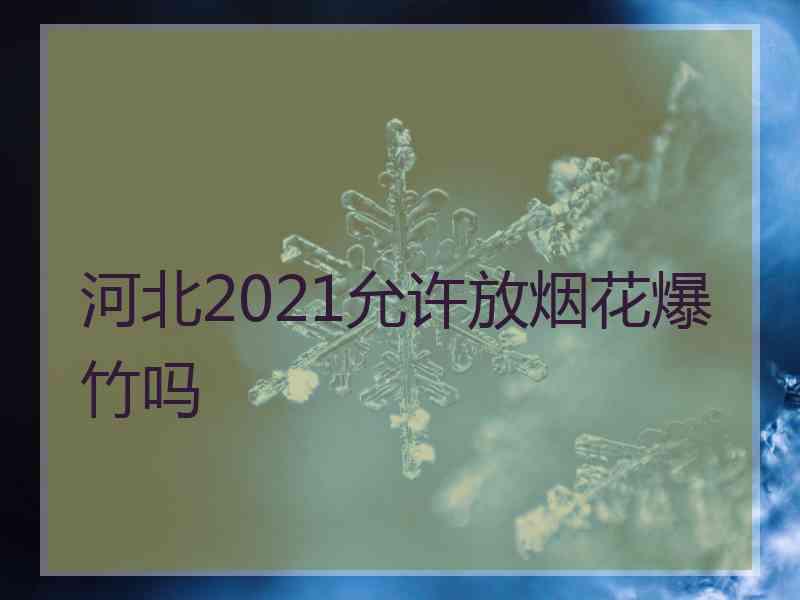 河北2021允许放烟花爆竹吗