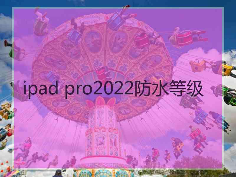 ipad pro2022防水等级