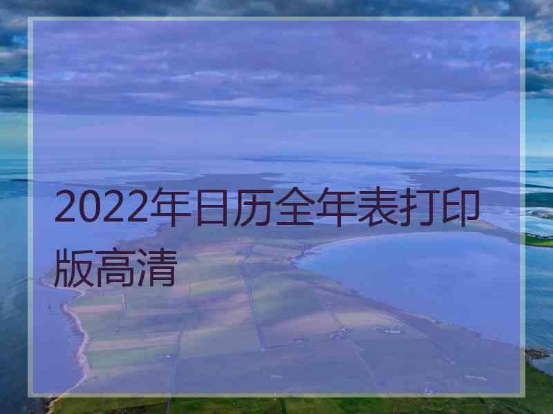 2022年日历全年表打印版高清