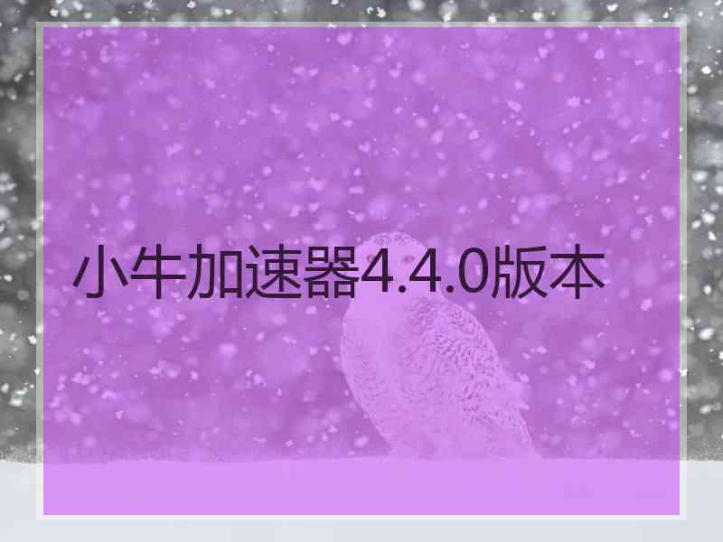 小牛加速器4.4.0版本