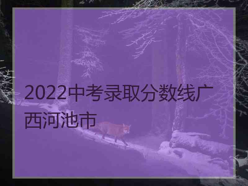 2022中考录取分数线广西河池市