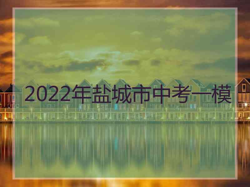 2022年盐城市中考一模