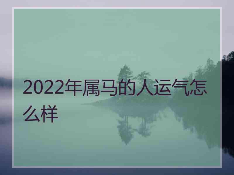 2022年属马的人运气怎么样