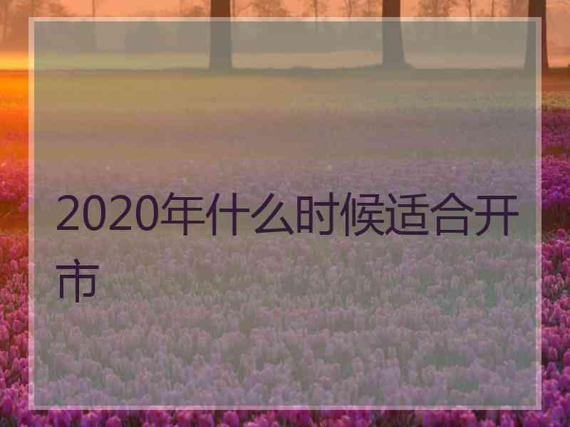 2020年什么时候适合开市