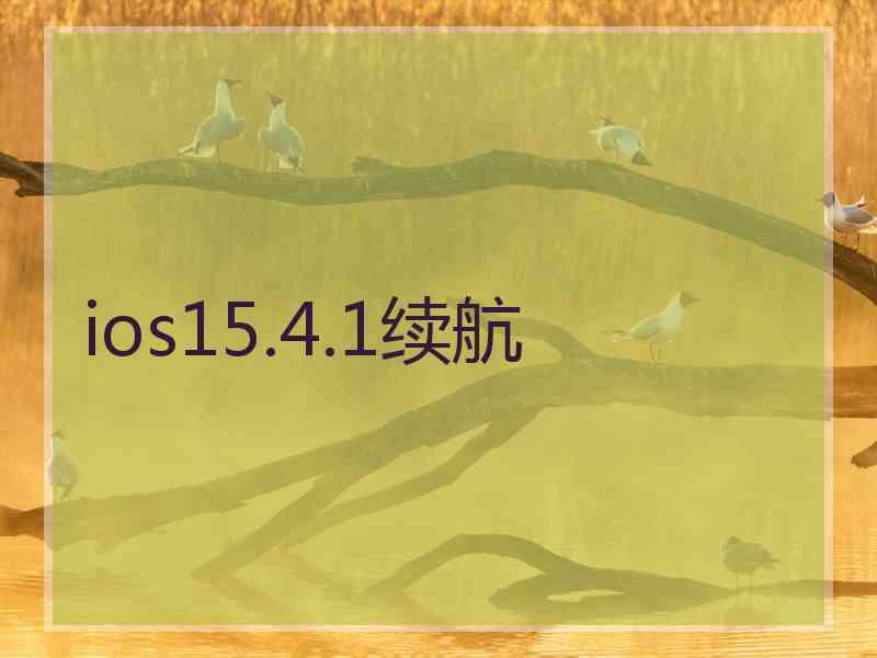 ios15.4.1续航