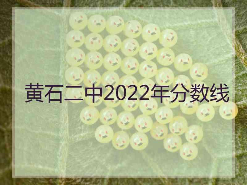 黄石二中2022年分数线