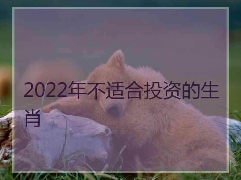 2022年不适合投资的生肖