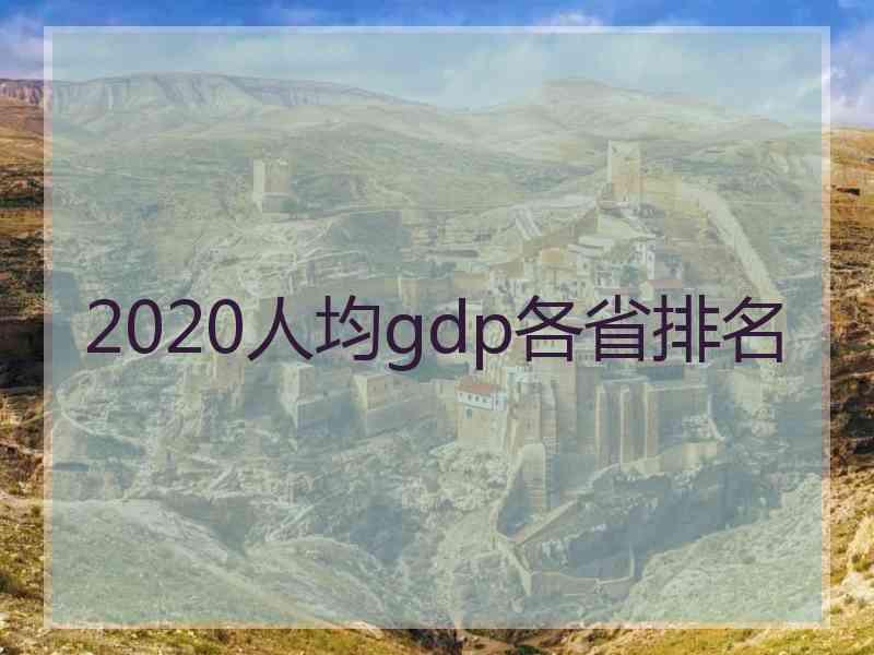 2020人均gdp各省排名