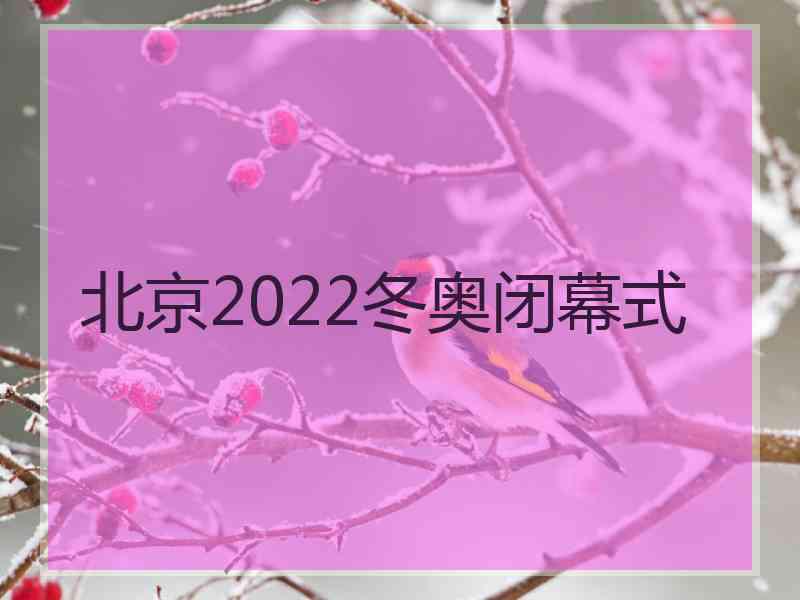 北京2022冬奥闭幕式