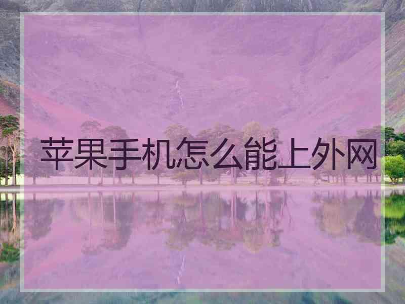 苹果手机怎么能上外网