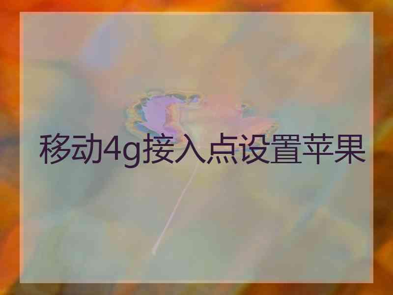 移动4g接入点设置苹果