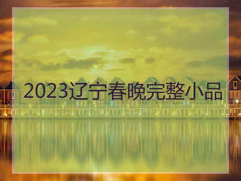 2023辽宁春晚完整小品