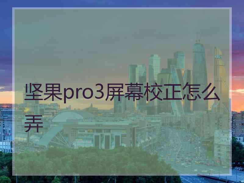 坚果pro3屏幕校正怎么弄