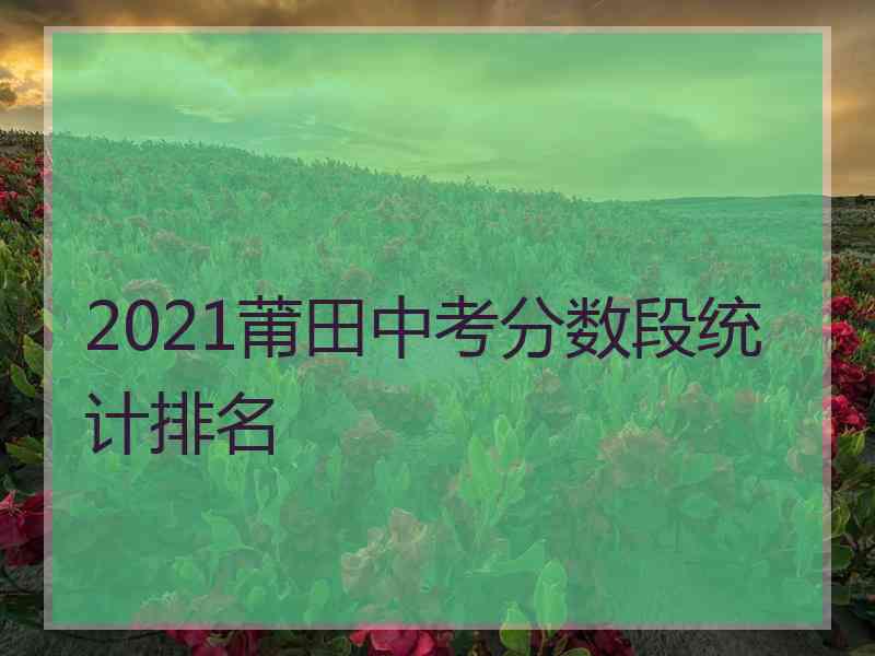 2021莆田中考分数段统计排名