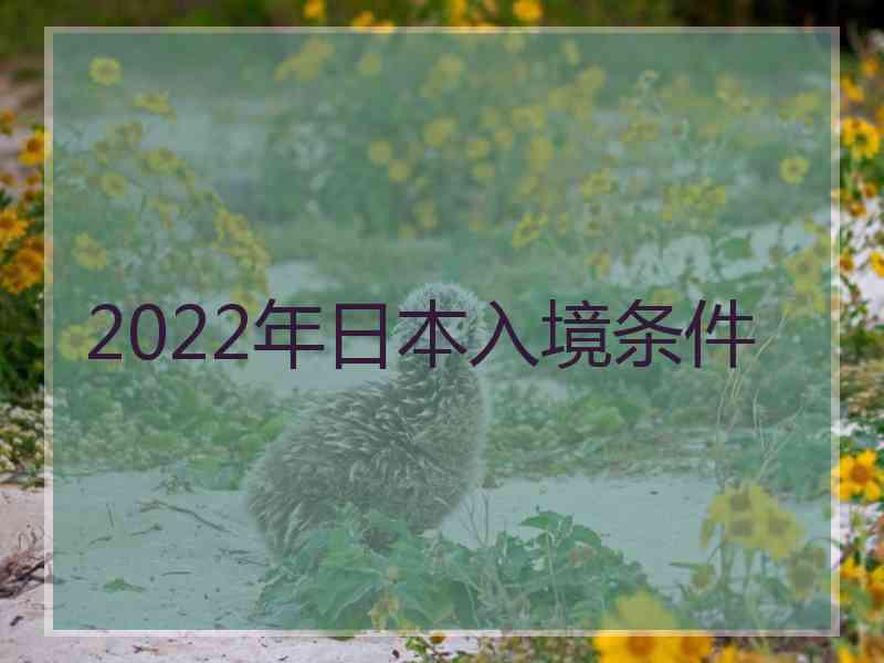 2022年日本入境条件