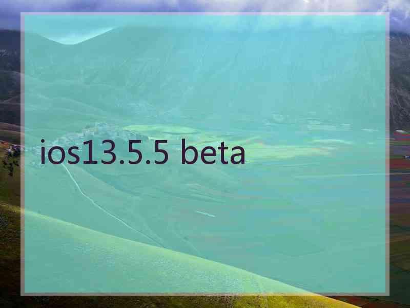 ios13.5.5 beta