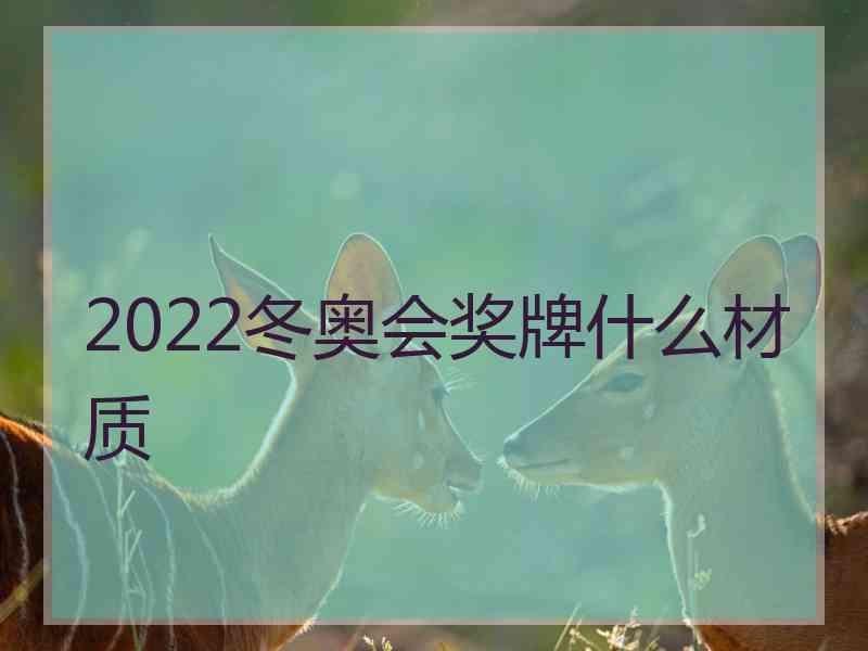 2022冬奥会奖牌什么材质