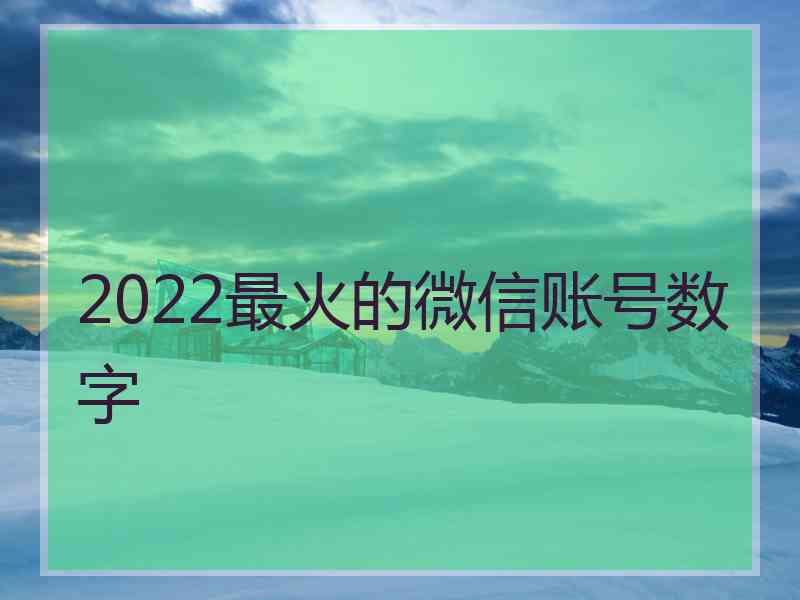 2022最火的微信账号数字